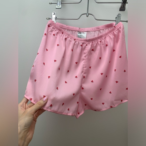 NWOT H&M Watermelon Print Satin Pajama Set XS - Picture 6 of 7